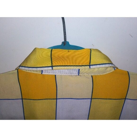 Mens Yellow Checkered Shirt 2XL Windowpane Plaid collared Stardom Collection EUC - Picture 9 of 10